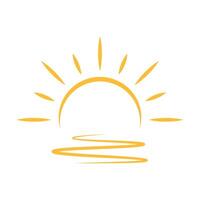 A half sun is setting downwards icon sunset concept for graphic design, logo, web site, social media, mobile app, ui illustration. vector
