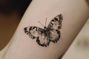 A tattoo of a butterfly on the arm photo