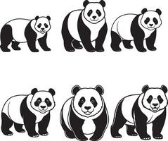 silhouette panda icon design image vector