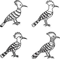 Hoopoe bird icon silhouette image vector
