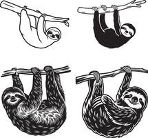 Coloring page sloth image design vector