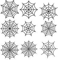spider web icon set design vector