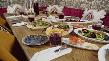 Festive Table with Assorted Dishes video