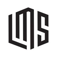 LMS Logo Design. Initial Letter LMS Monogram Logo using Hexagon shape vector