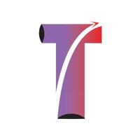 Gradient T lettermark logo, colorful and ideal for t-shirt design vector