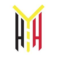 Abstract HYh initial logo in line style, ideal for business and technology. Flat design vector