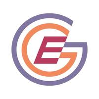 Minimalist GE initial logo with an abstract elega vector