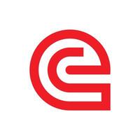 Lowercase E initial logo in a rounded red design vector