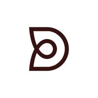 Lowercase Pd or dP monogram in rounded black design vector