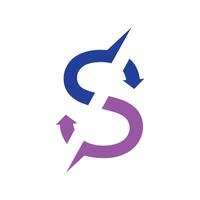 Abstract S arrow logo with a break design vector