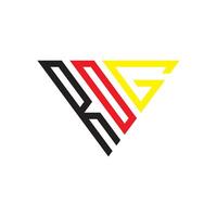 ROG triangle letter logo with a red triangular design. Simple, elegant, and luxurious monogram template vector