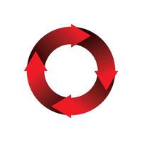 Recycling symbol with rotating cycle on white background vector