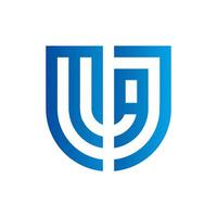 UA shield logo design for security company vector