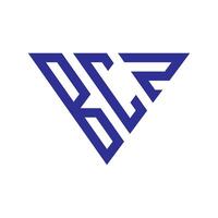 BCZ letter logo with a modern triangle design, creative and sleek graphic vector