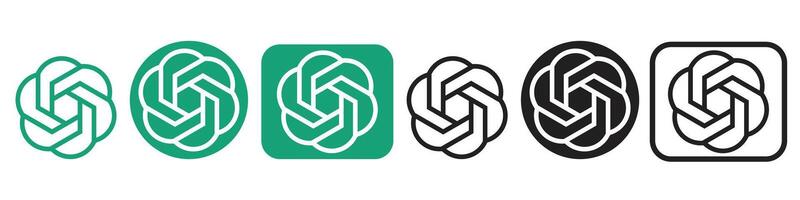 ChatGPT logo icon set collection. Editorial icon set. vector