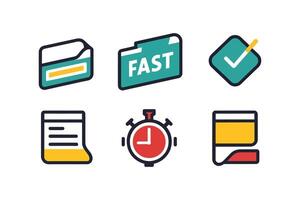 Quick Time Icon Set Fast Deadline Icons on White Background vector