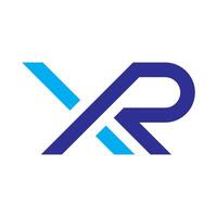 XR initial logo with blue swoosh design vector