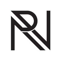 NR or RN monogram logo with a sleek modern design vector