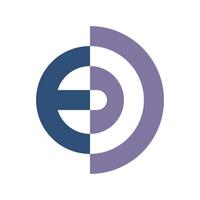 Lowercase e logo hidden in a pie chart vector