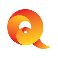 The letter Q with a gradient from yellow to red, creating a vibrant and energetic feel vector
