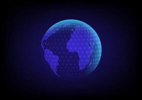 Abstract background with futuristic polygon global map vector
