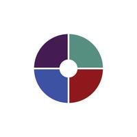 Pie chart icon symbol for data analysis, reports, and statistics in a flat color illustration vector
