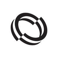 Abstract black and white twisted ribbon design vector