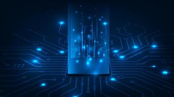 Futuristic computer processors CPU concept. Abstract circuit board technology background. vector