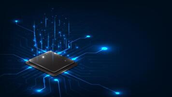 Computer processors CPU concept. Abstract circuit board technology background. vector