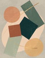 Geometric Earthy Tones Abstract Composition vector