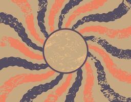 Retro Sunburst Frame with Grunge Texture vector
