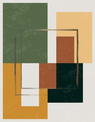 Earthy Geometric Abstract Wall Art