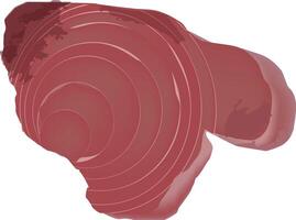 A red meat slice with a white background vector