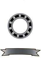 A bearing with a ribbon and a circle vector