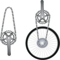 A bicycle wheel with a chain attached to it vector