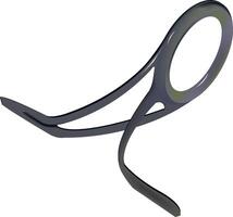 Close up of a fishing rod guide ring, showcasing its design and functionality vector