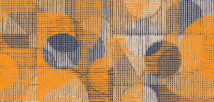Crafted hand drawn brush line abstract overlapping geometric pattern, Japanese folk and Ethnic wood carving, engraving, weaving, basketry textured surface background vector