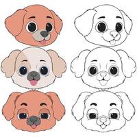 How to draw a dog face step by step vector