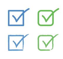 Check mark set on white background vector