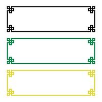 Chinese frame corner ornament. Traditional decorative elements border frame. Illustration design vector