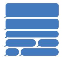 Set of blank blue speech bubbles. Speak bubble text. Empty speech bubbles. vector
