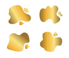 Gold gradient liquid blob shape elements for design. vector