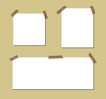 Blank text box set design with note papers. vector