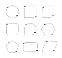 Quote frames blank templates set. Empty speech bubbles, quote bubble. vector