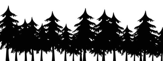 Trees and forest silhouettes flat style isolated illustration vector