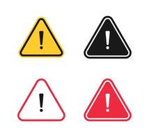 Set of warning sign on white background vector