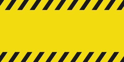 Black and yellow line striped caution and danger sign on yellow background design. vector