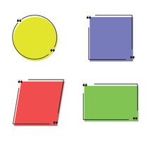 Blank quote frames templates set. Empty speech bubbles, quote bubbles. illustration. vector