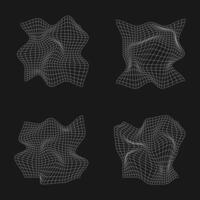 Geometry wireframe shapes, abstract backgrounds, cyberpunk elements retro futuristic aesthetic. vector