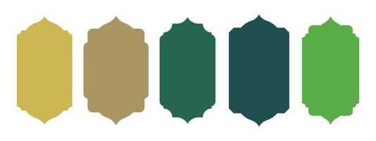 Islamic window shapes in oriental boho style. Eid mubarak decorative arches design. vector